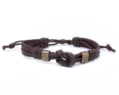 leather bracelet double knot - brown - boom-ibiza