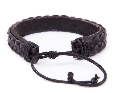 leather bracelet braided cuff - boom-ibiza