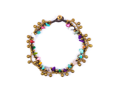 Anklet - Brass Bells & Colorful Anklet - boom-ibiza