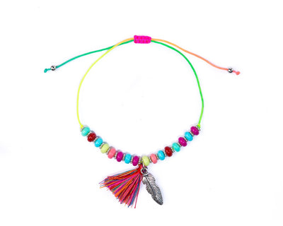 Anklet - Rainbow String Tassel Anklet - boom-ibiza