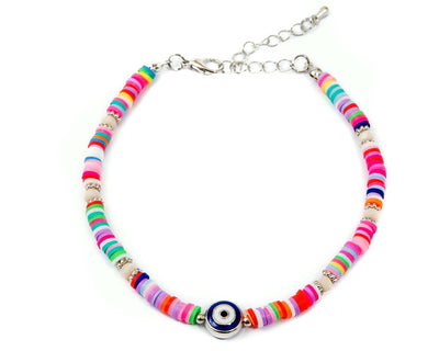 Anklet - Rainbow Eye Charm - boom-ibiza