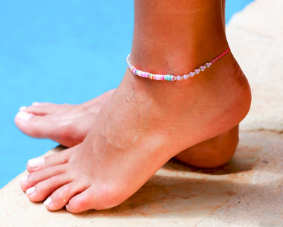 Anklet - String Cord Rainbow Colors - boom-ibiza
