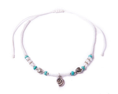 Anklet  -  String Cord Seashell Charm - boom-ibiza