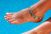 Anklet  - Turquoise Beads Spiral Charms - boom-ibiza