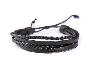 leather bracelet multistrand - four waves - boom-ibiza