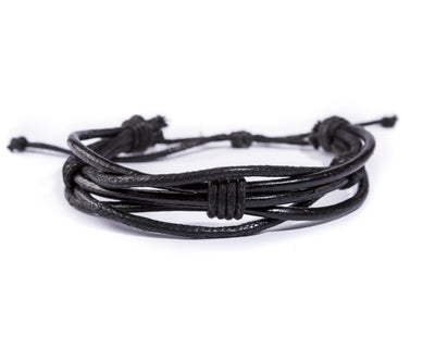 leather bracelet multistrand - moonless night - boom-ibiza