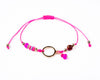 String Charm Bracelet - Pink Coin - boom-ibiza