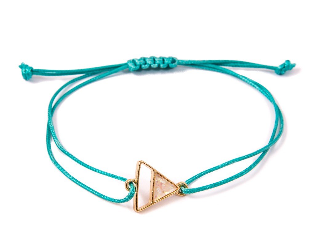 String Bracelet Quartz triangle - Turquoise - boom-ibiza