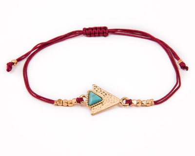 String Bracelet Turquoise triangle - Red - boom-ibiza