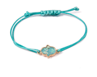 String Bracelet Turquoise Hamsa - Blue - boom-ibiza