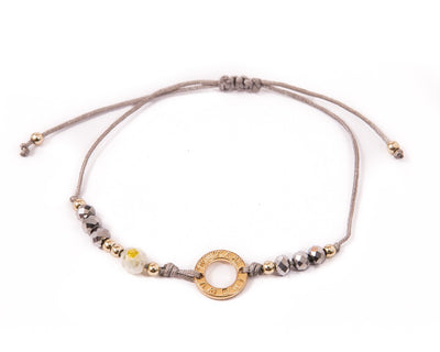 String Bracelet Golden Ring - Silver - boom-ibiza