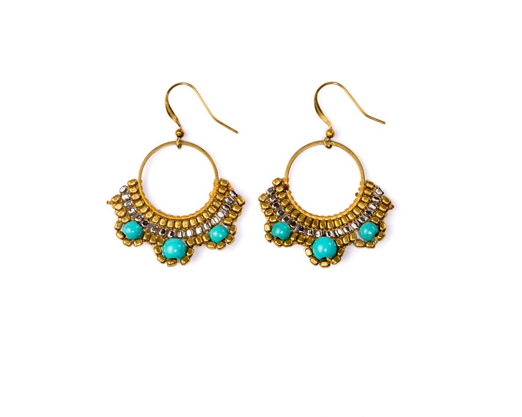 Dangle Earrings Old Ibiza Turquoise - boom-ibiza
