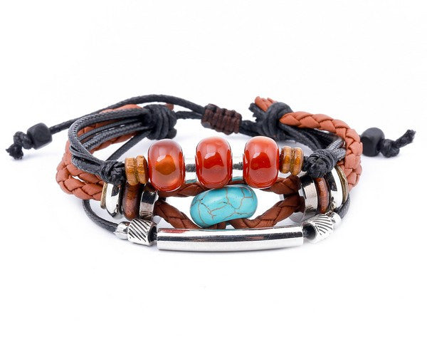 leather bracelet - Ibiza Boho Style