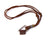 Leather Necklace Triangle Charm - Brown