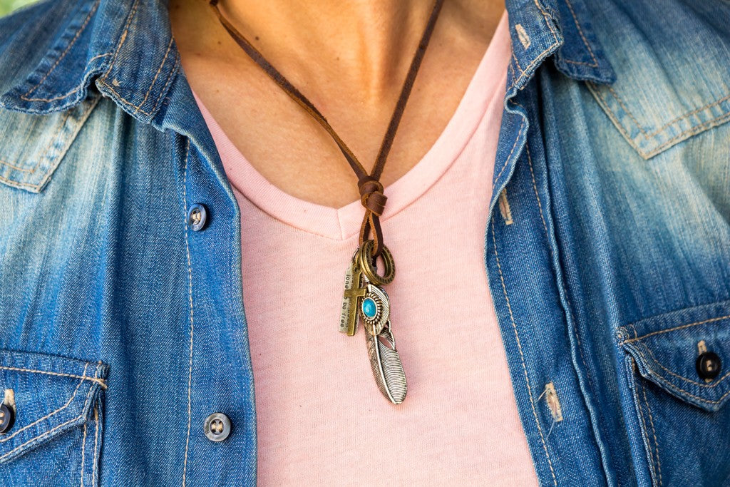 Moscow Faux Copper Necklace with Turquoise Stones – Horse Creek Boutique