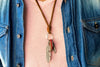 Leather Necklace feathers Charm - boom-ibiza
