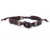 leather bracelet double knot - brown