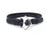 Leather Bracelet Large metal anchor - Black