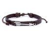 Leather Bracelet metal arrow brown - boom-ibiza