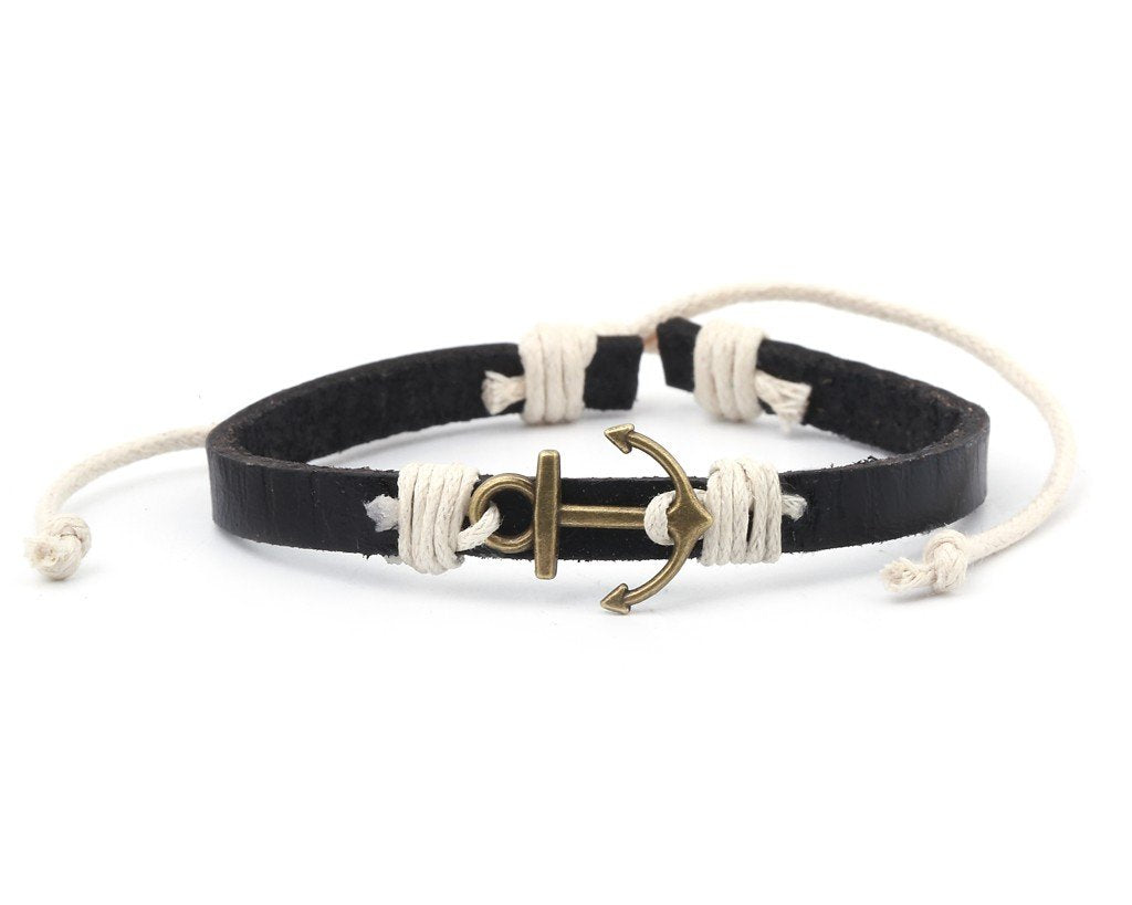 leather bracelet braided - Ibiza classic black