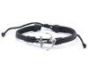 Leather Bracelet metal love anchor Black - boom-ibiza