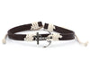 Leather Bracelet metal love anchor brown - boom-ibiza