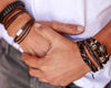 leather bracelet multistrand with string - boom-ibiza