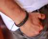 leather bracelet braided cuff - boom-ibiza
