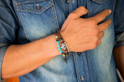 leather bracelet - Ibiza Boho buddha charm - boom-ibiza