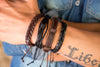 leather bracelet multistrand - moonless night - boom-ibiza