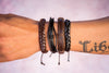 leather bracelet multistrand - moonless night - boom-ibiza