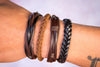 leather bracelet multistrand - brown - boom-ibiza