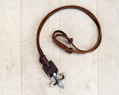 Leather Necklace Spade Charm - boom-ibiza