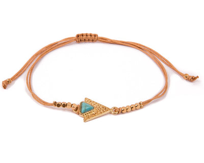 String Bracelet Turquoise triangle - Cream - boom-ibiza