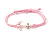 String Bracelet Golden Anchor - Pink - boom-ibiza