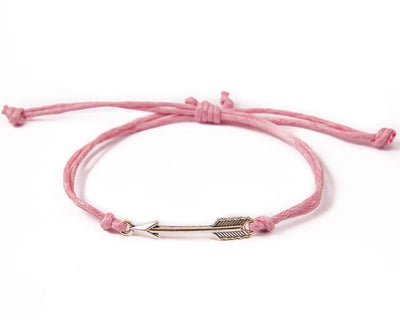 String Bracelet Golden Arrow - Pink - boom-ibiza