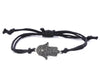 String Bracelet Metal Hamsa - Black - boom-ibiza