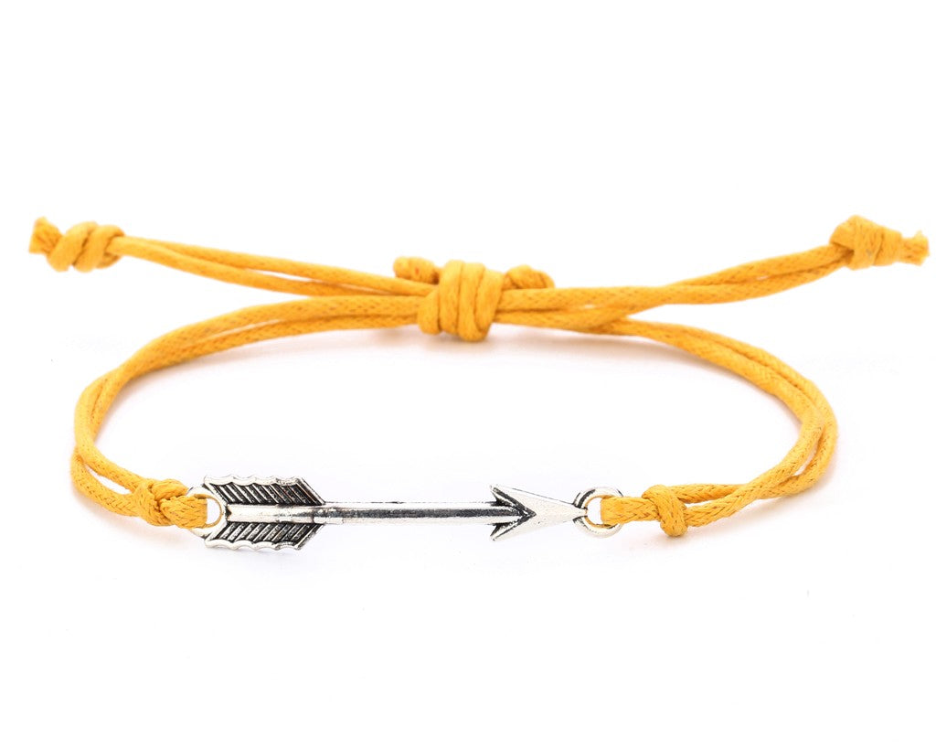 String Bracelet Metal Arrow - Yellow