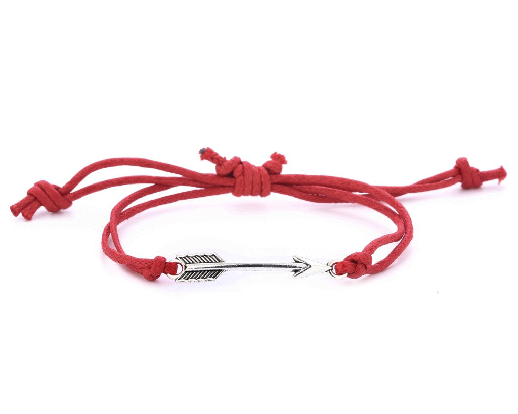 String Bracelet Metal Arrow - Red - boom-ibiza
