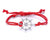 String Bracelet Metal Ship Wheel - Red
