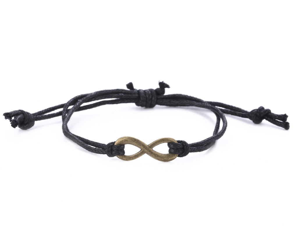 String Bracelet Brass Infinity - Black - boom-ibiza