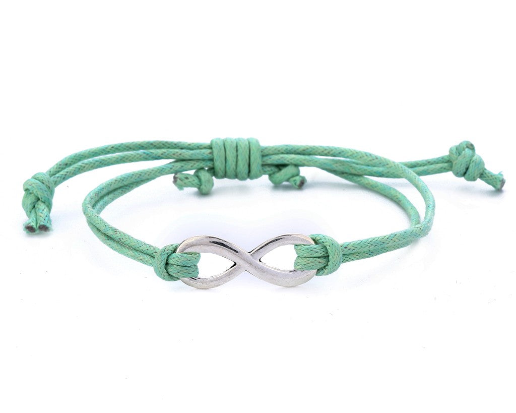 String Bracelet Metal Infinity - Turquoise
