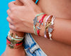 String Bracelet Metal  Hamsa - Red - boom-ibiza