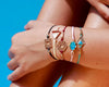 String Bracelet Golden Rectangle - Turquoise - boom-ibiza