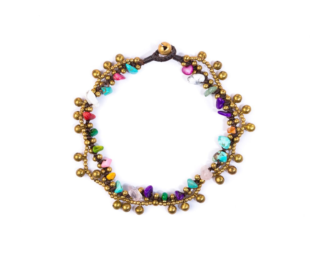 Anklet  -  Brass Bells & Colorful Anklet