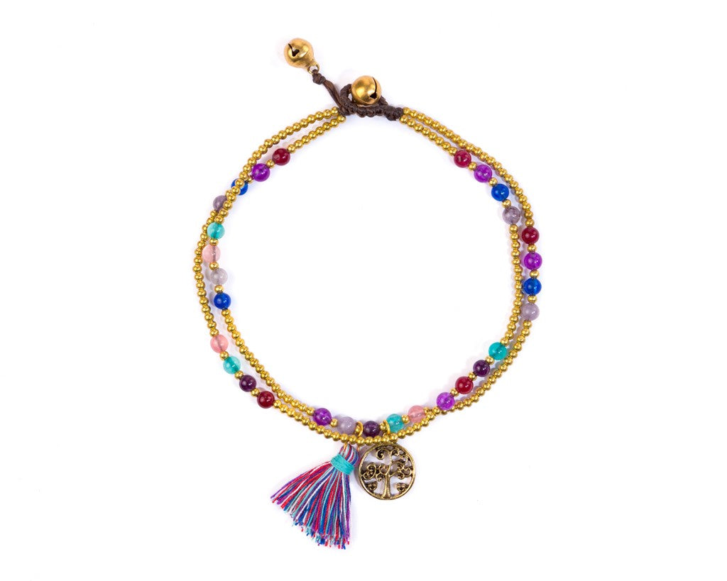 Anklet  -  Tree Of life Rainbow - boom-ibiza