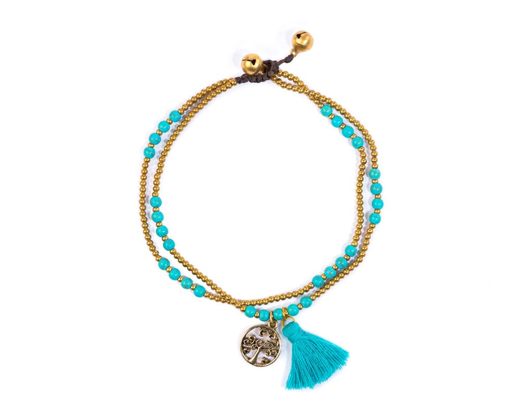 Anklet  -  Tree Of life Turquoise
