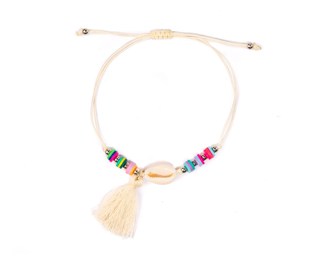 Anklet  -  White String Tassel Anklet