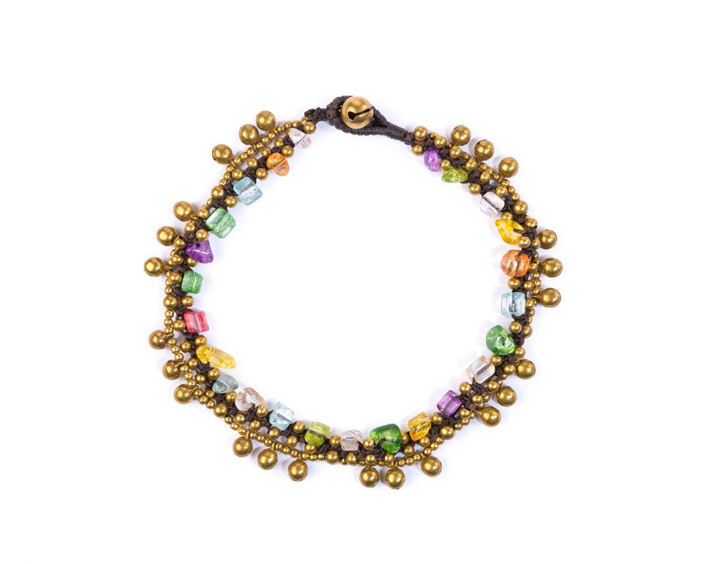 Anklet  -  Brass & Colorful Bells Anklet