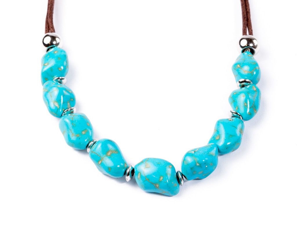 turquoise necklace rocky sea